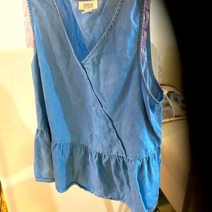 A sleeveless summer top denim
